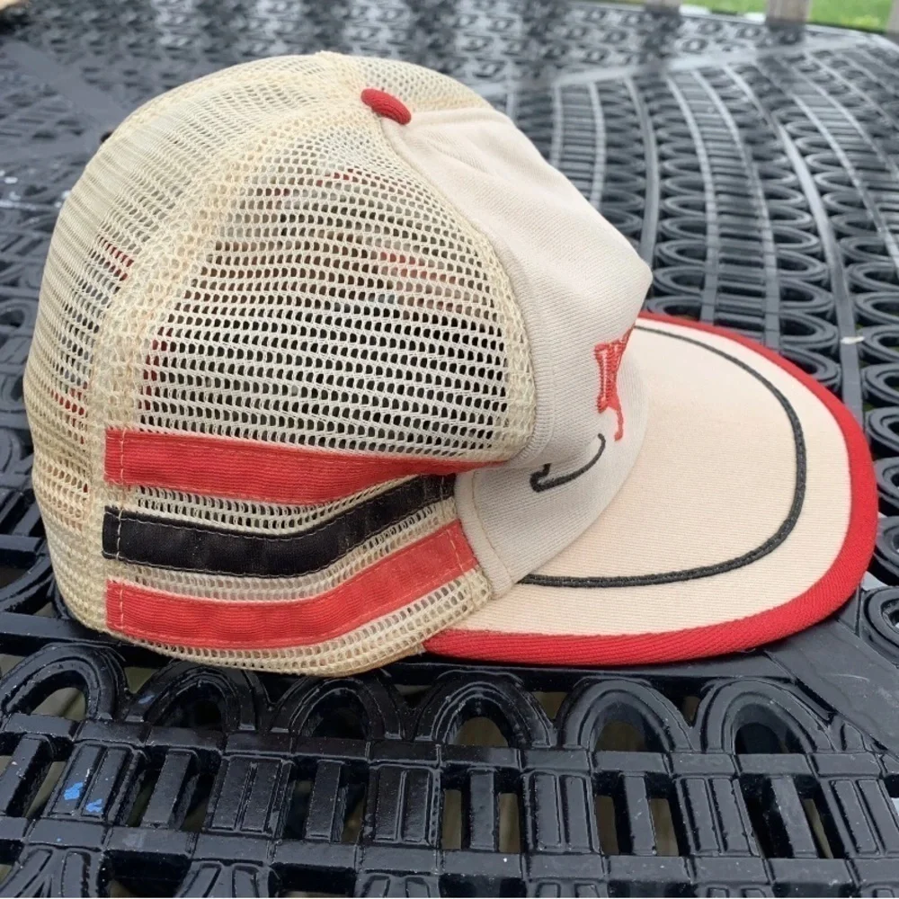 Vintage 3 Stripe Kentucky Tractor Farming SnapBack Mesh Trucker Hat 70s 80s